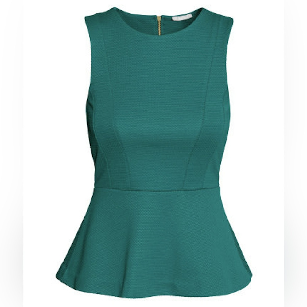 H&M Teal Green Peplum Top